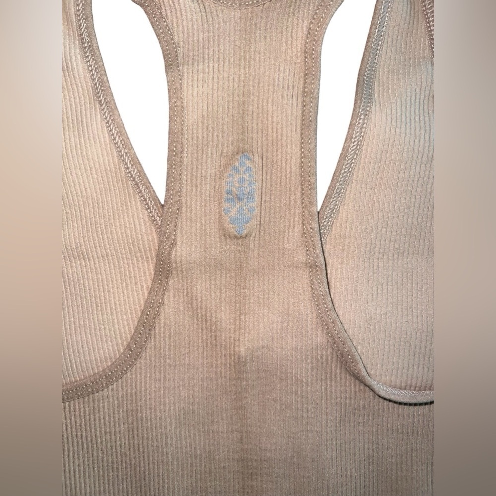 🏀Free People FP Movement The Free Throw Long Crop Tank Mint Green Tan XS - Picture 6 of 8